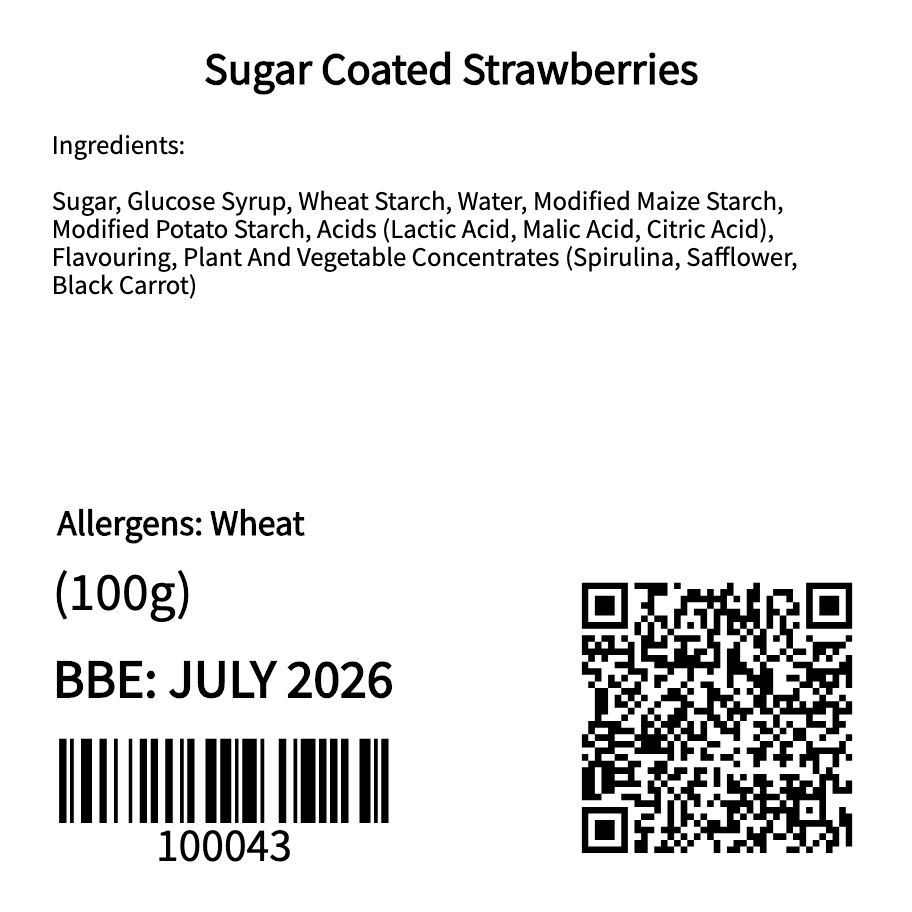 Sugar Coated Strawberries (100g)