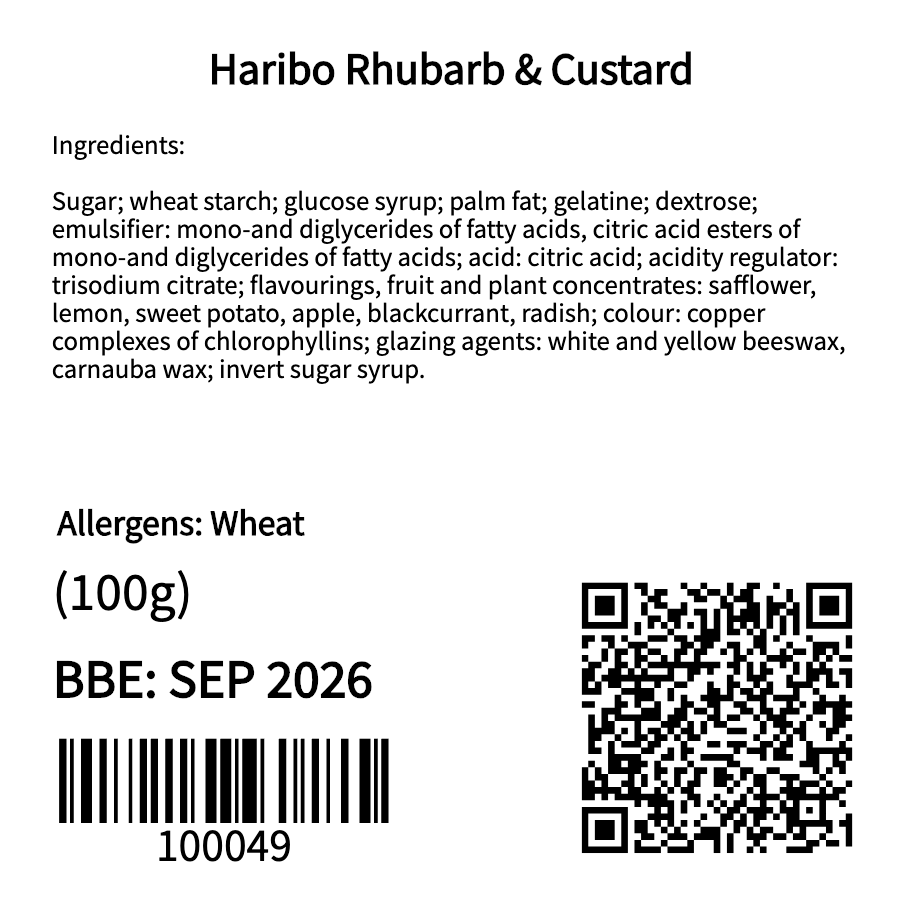 Haribo Rhubarb & Custard (100g)