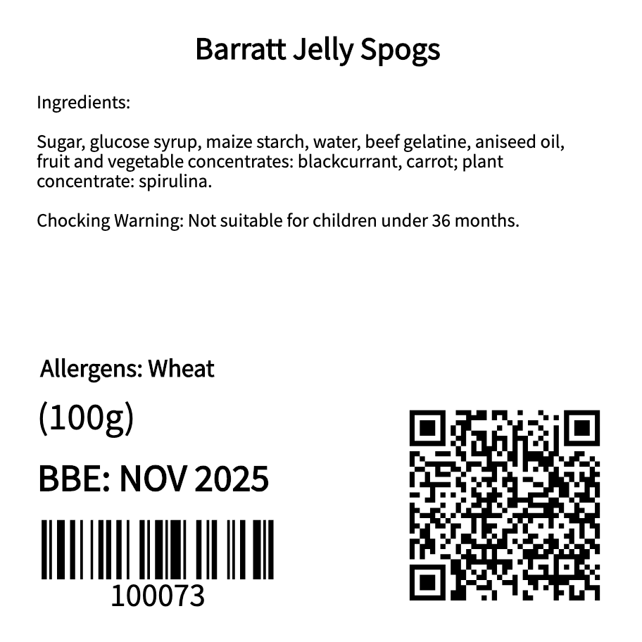 Barratt Jelly Spogs (100g)