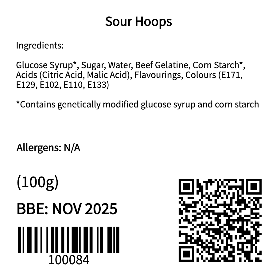 Sour Hoops (100g)