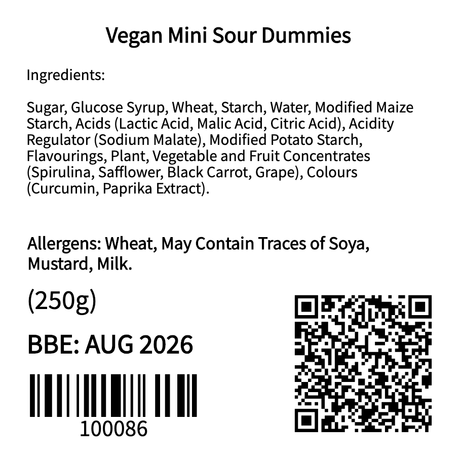 Vegan Mini Sour Dummies (100g)
