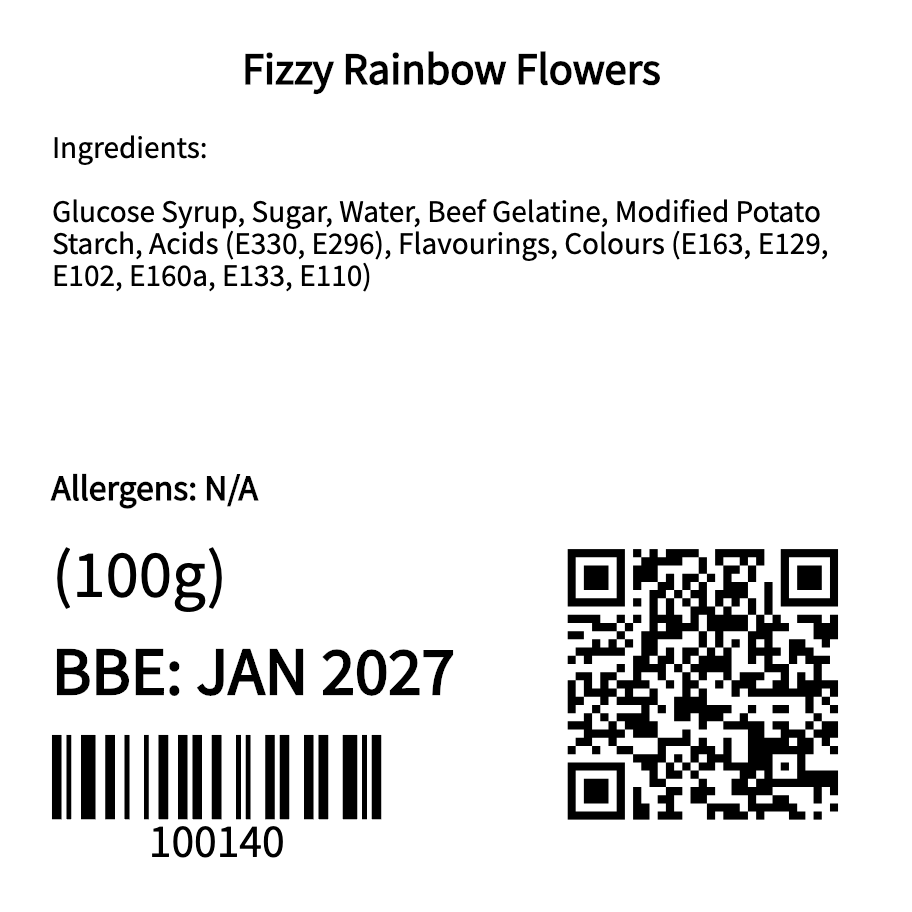 Fizzy Rainbow Flowers (100g)