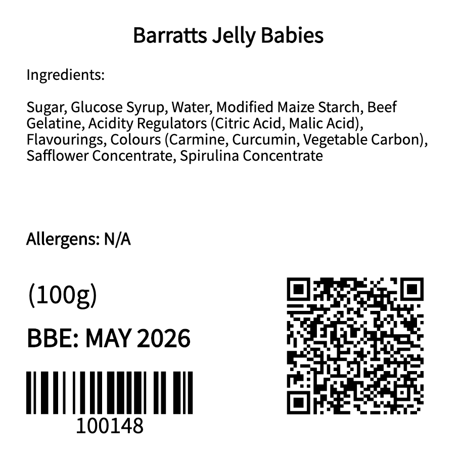 Barratts Jelly Babies (100g)