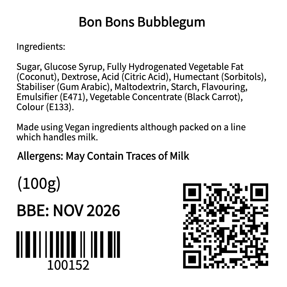 Bon Bons Bubblegum (100g)