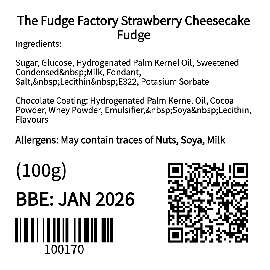 The Fudge Factory Strawberry Cheesecake Fudge (100g)