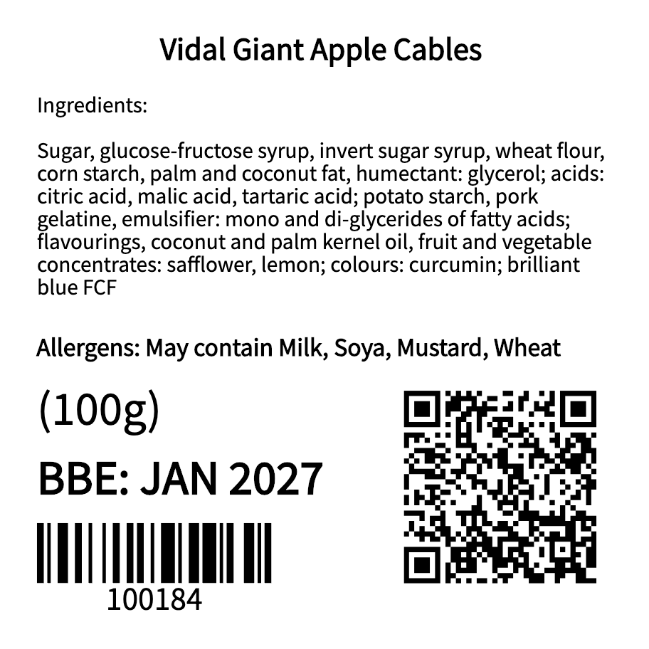 Vidal Giant Apple Cables (1 Each)