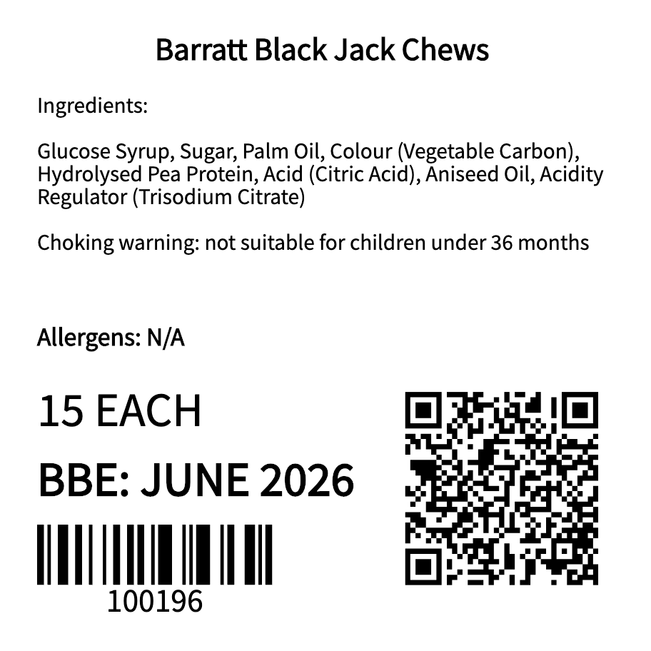 Barratt Black Jack Chews (15 each)