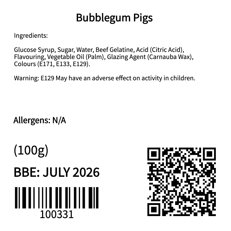 Bubblegum Pigs (100g)