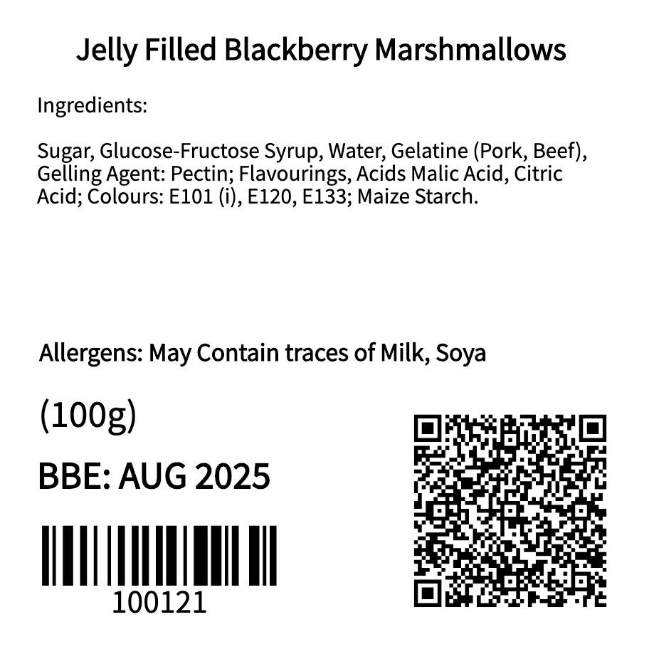 Jelly Filled Blackberry Marshmallows (100g)