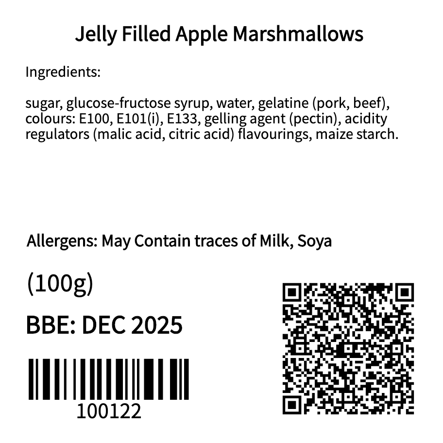 Jelly Filled Apple Marshmallows (100g)