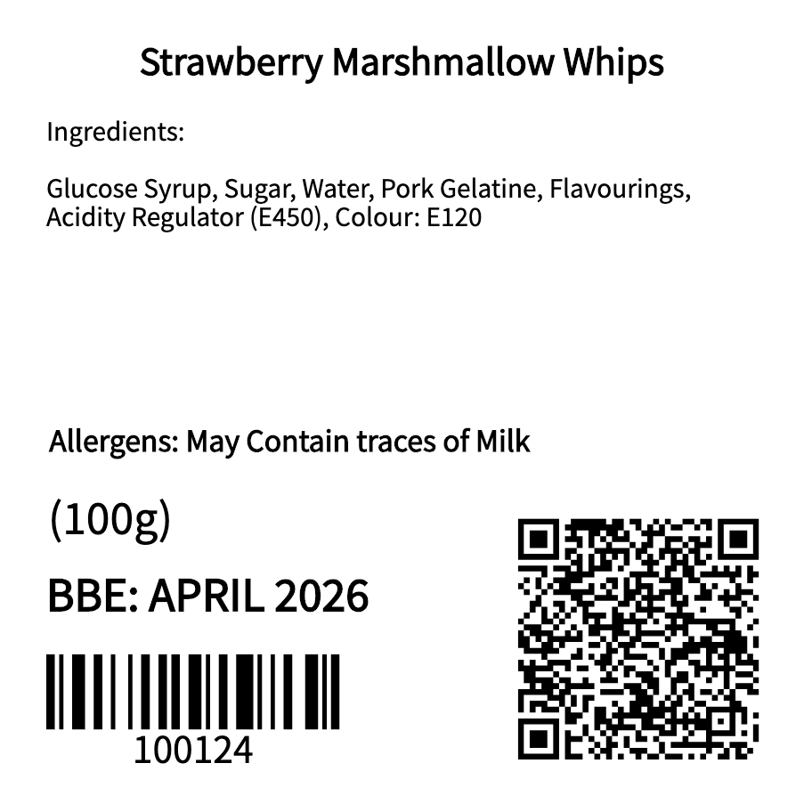 Strawberry Marshmallow Whips (100g)
