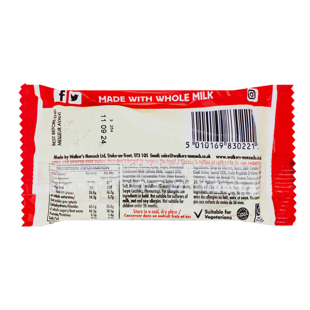 Walker's Nonsuch Brazil Nut Toffee Bars (100g)
