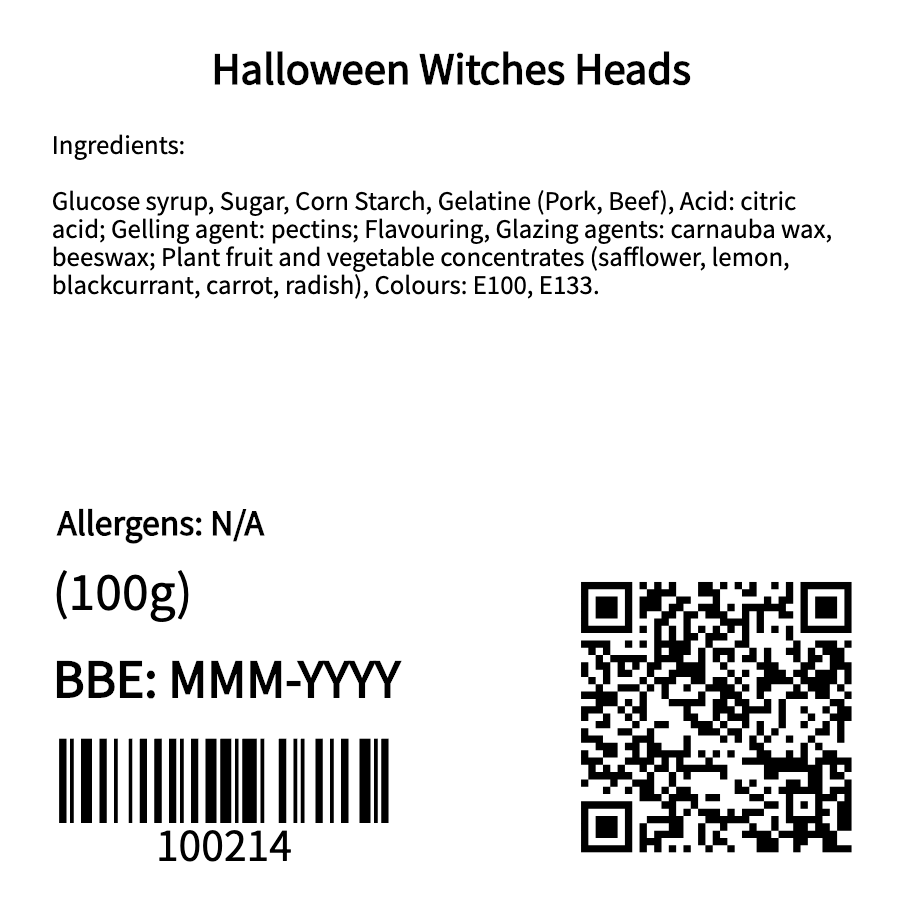 Halloween Witches Heads (100g)