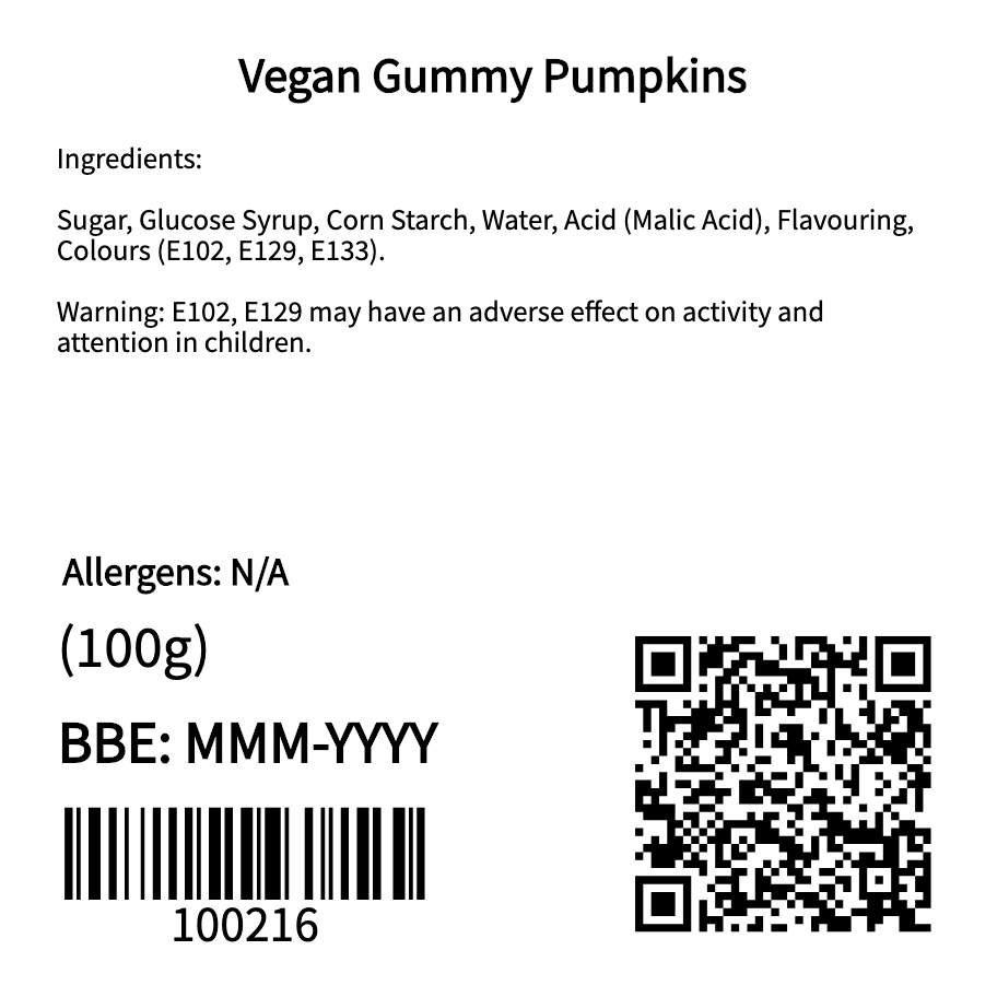 Vegan Gummy Pumpkins (100g)