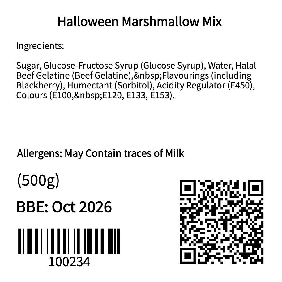 Halloween Marshmallow Mix (500g)