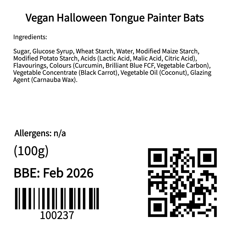 Vegan Halloween Tongue Painter Bats (100g)