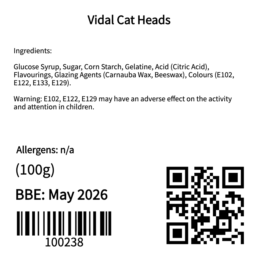 Halloween Vidal Cat Heads (100g)