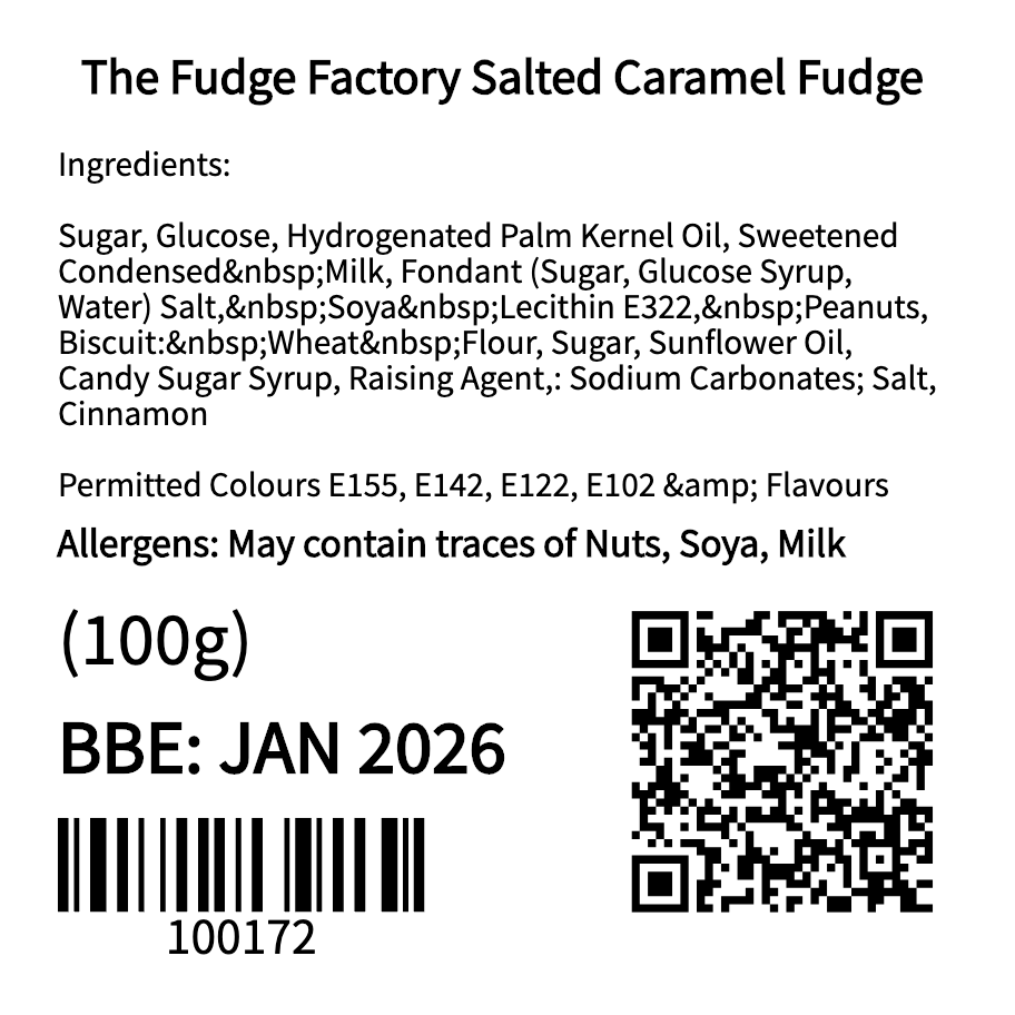 The Fudge Factory Salted Caramel Fudge (100g)