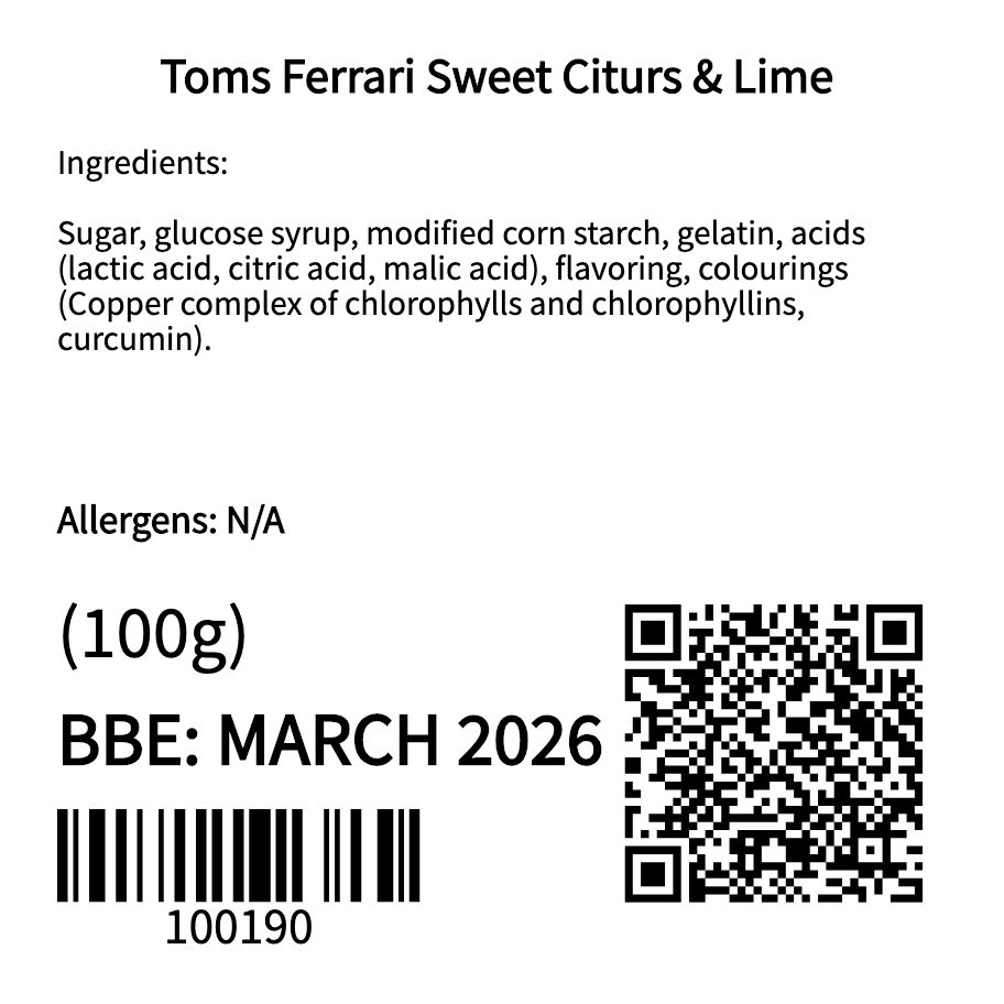 Toms Ferrari Sweet Citurs & Lime (100g)