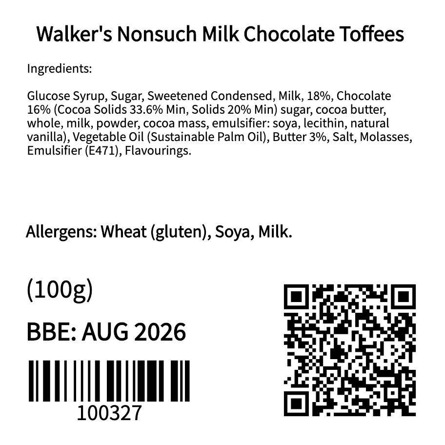 Walker's Nonsuch Milk Chocolate Toffees (100g)