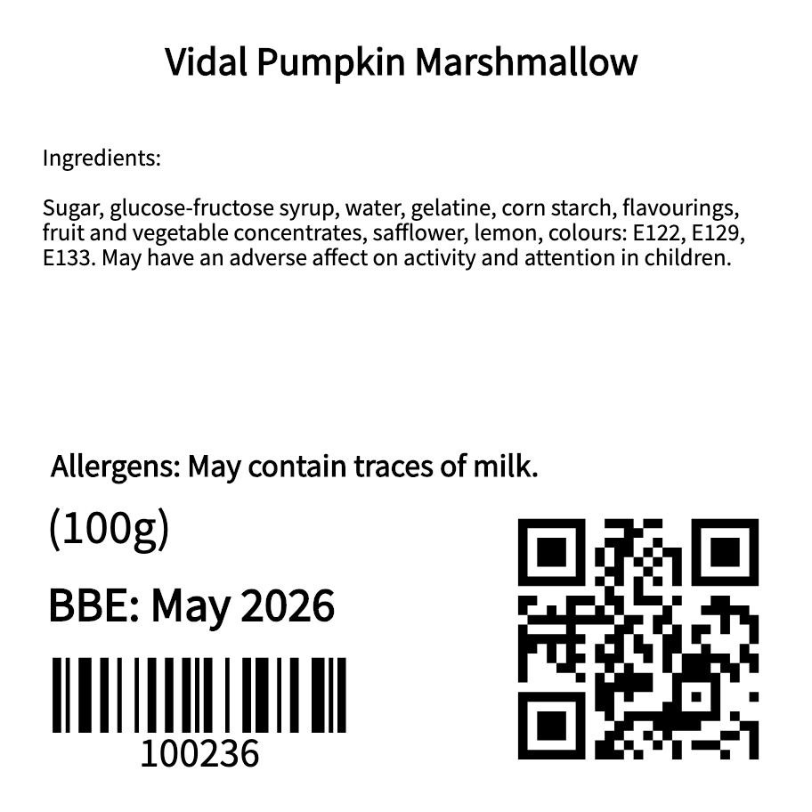 Halloween Vidal Pumpkin Marshmallows (100g)