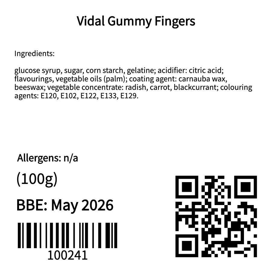 Halloween Vidal Zombie Fingers (100g)