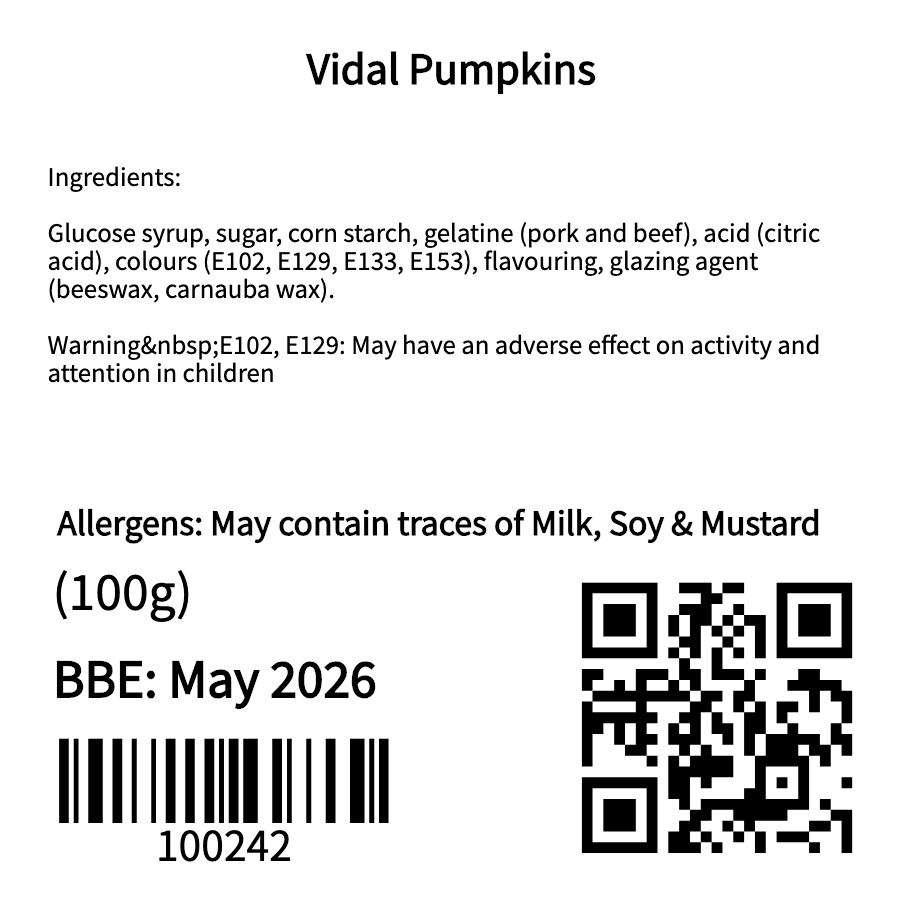 Halloween Vidal Pumpkins (100g)