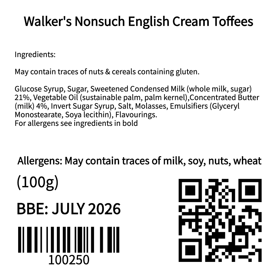 Walker's Nonsuch English Creamy Toffees (100g)