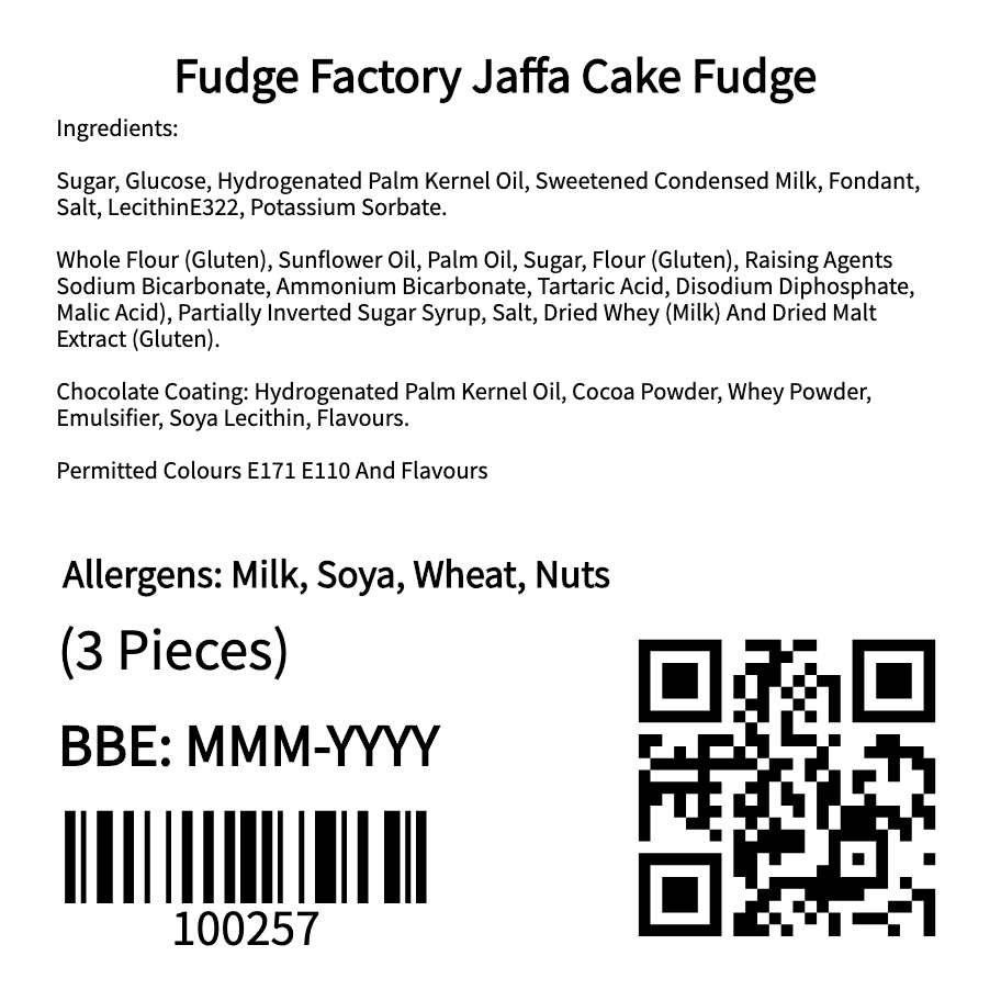 Fudge Factory Jaﬀa Cake Fudge (3 Piece)
