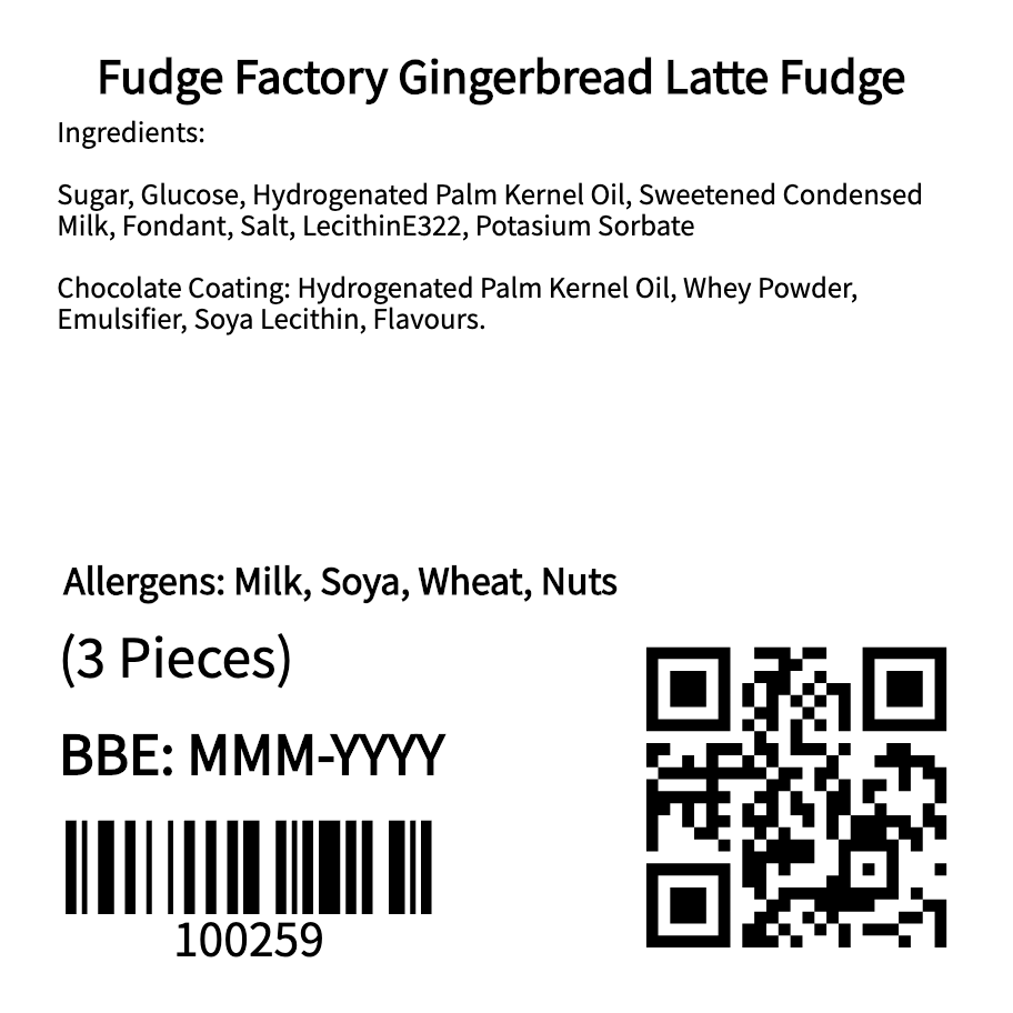 Fudge Factory Gingerbread Latte Fudge (3 Piece)