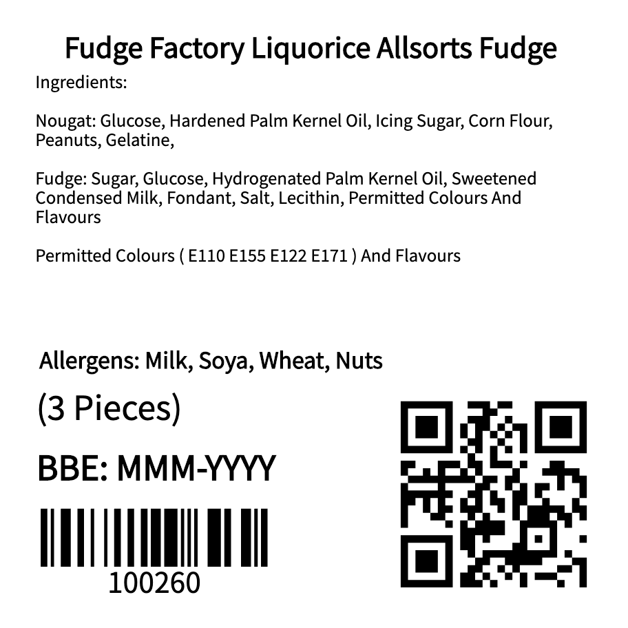 Fudge Factory Liquorice Allsorts Fudge (3 Piece)