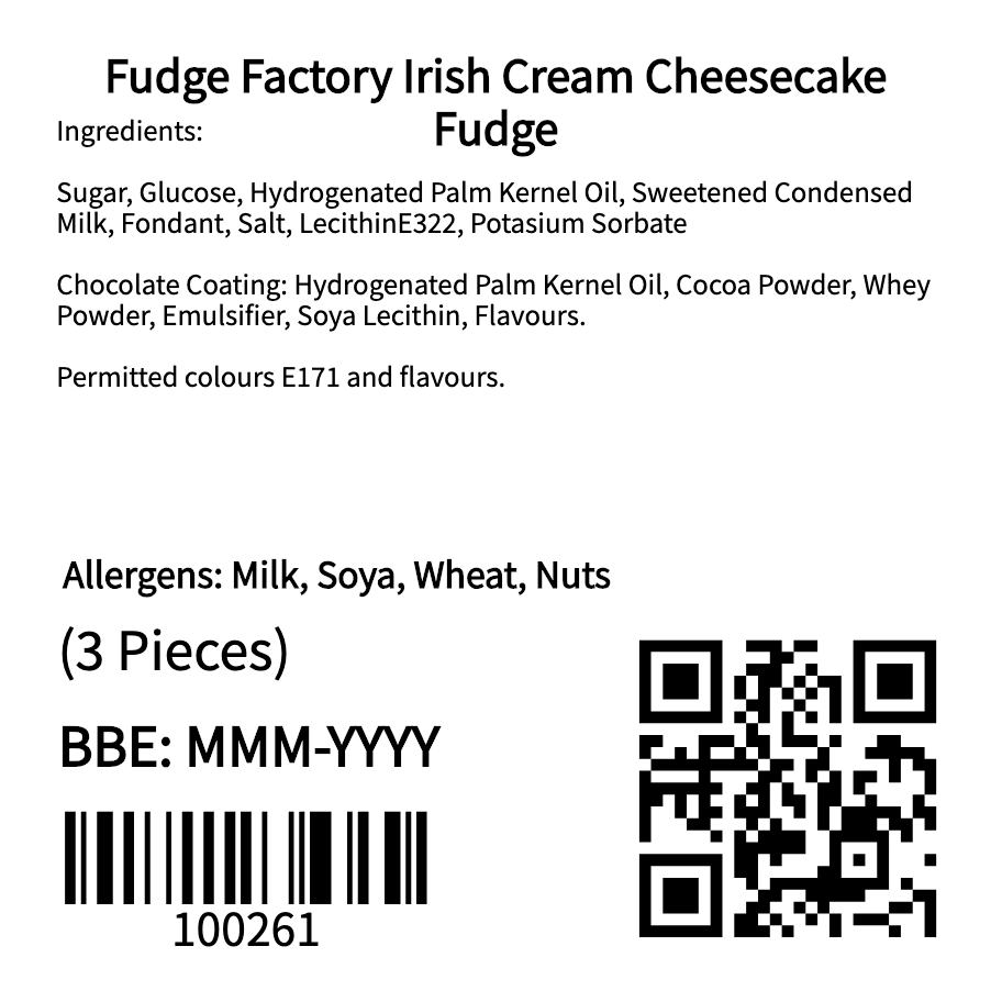 Fudge Factory Irish Cream Cheesecake Fudge (3 Piece)