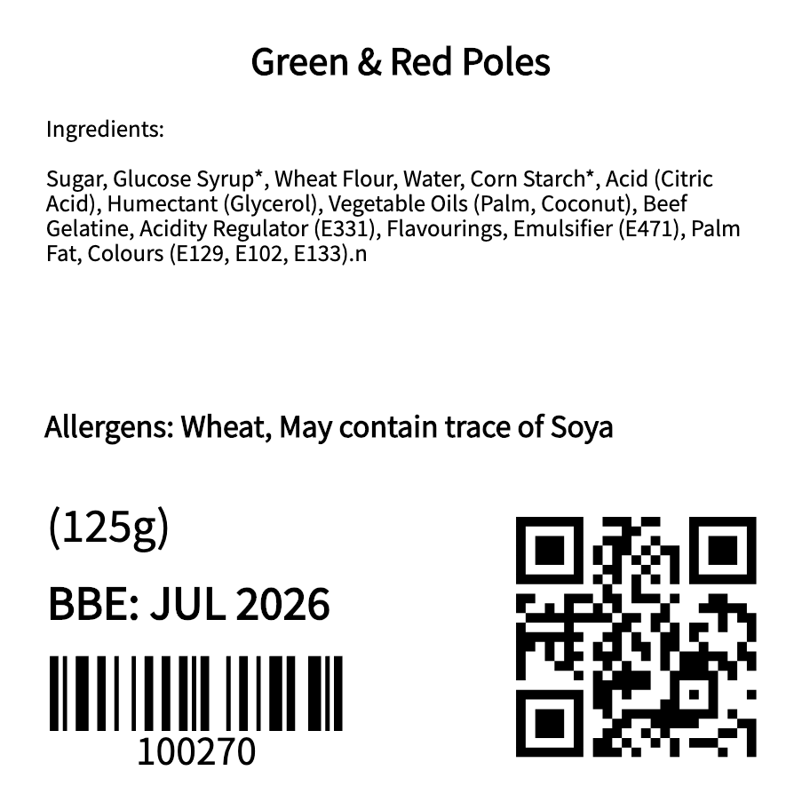 Green & Red Poles (125g)