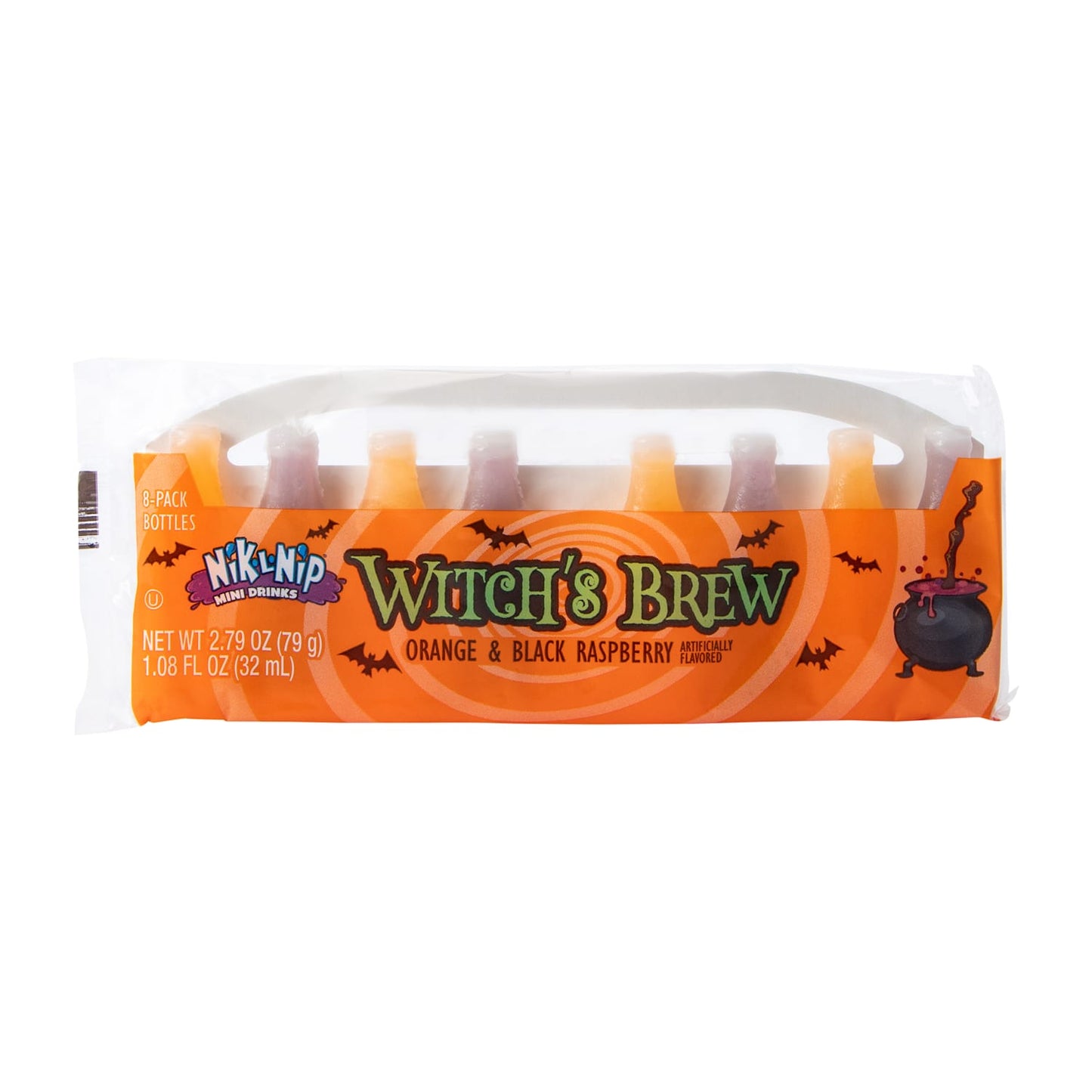 Nik-L-Nip Witch's Brew Orange & Black Raspberry Mini Drinks 8-Pack