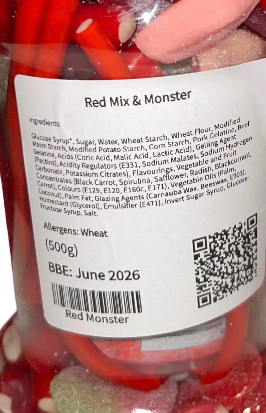 Pick n Mix and Monster Drink Punch Red Jar Medium (500g)