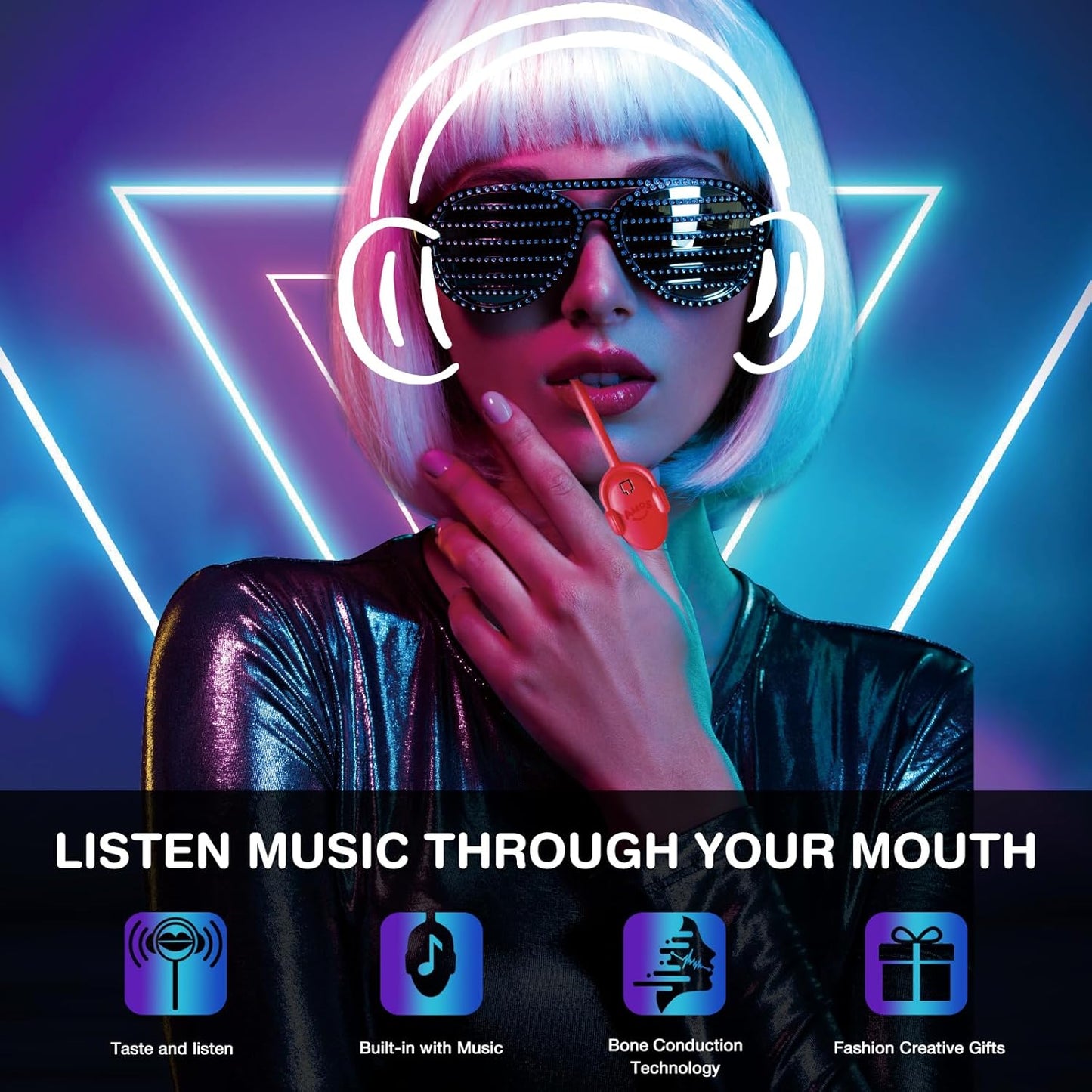 Amos TastySounds K-Pop Music Audio Lollipop Watermelon Flavour 12g (1 Each)