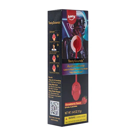 Amos TastySounds Strawberry Flavor Audio Lollipop (1 Each)