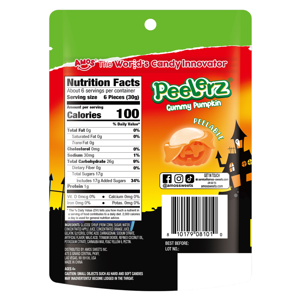 Amos Peelerz Gummy Pumpkin (170g)