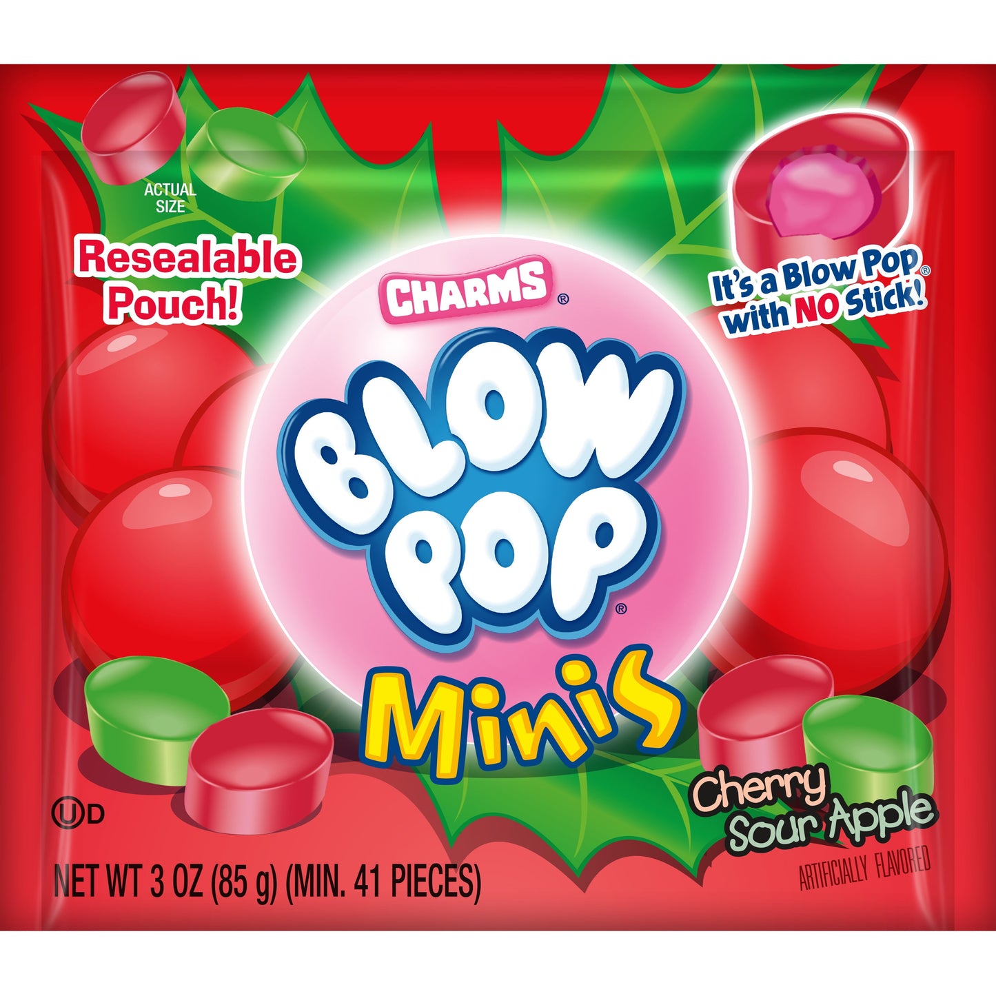 Blow Pop Minis Christmas Cherry & Sour Apples (70g)