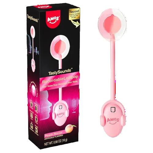 Amos Tasty Sounds XL Lollipop Recordable Honey Peach Flavour (1 Each)